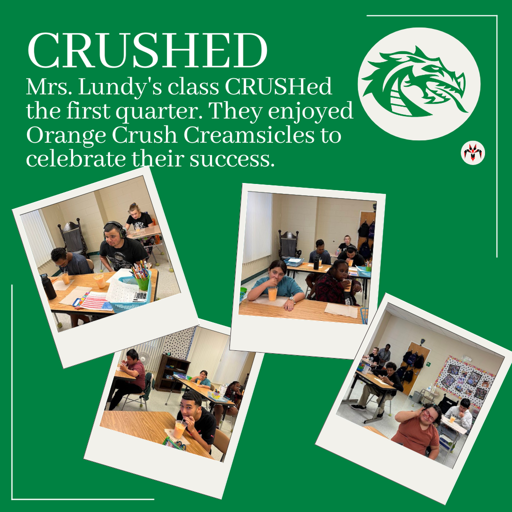 Mrs. Lundy's class CRUSHed the first quarter. They enjoyed Orange Crush Creamsicles to celebrate their success. 