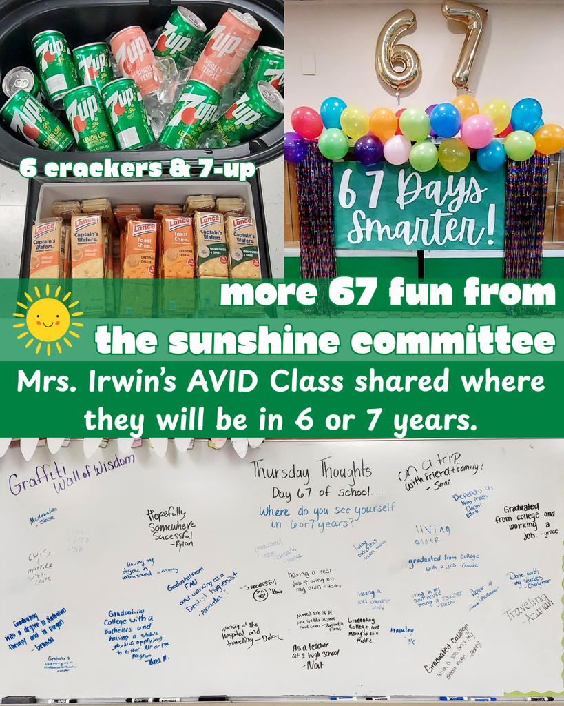 More 67 fun from the sunshine committee.