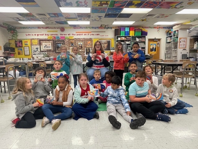 1st grade class finished all of their tiles