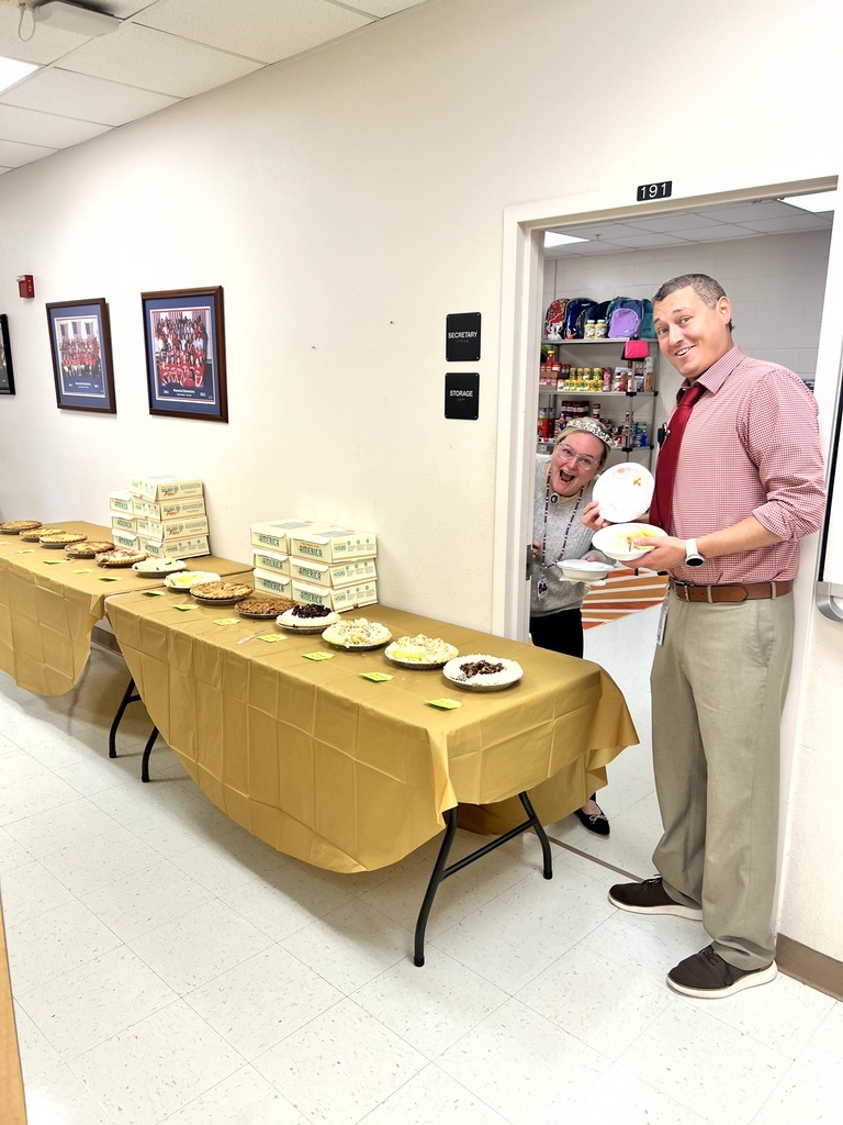MES Staff enjoying Pie Day.MES Staff enjoying Pie Day.