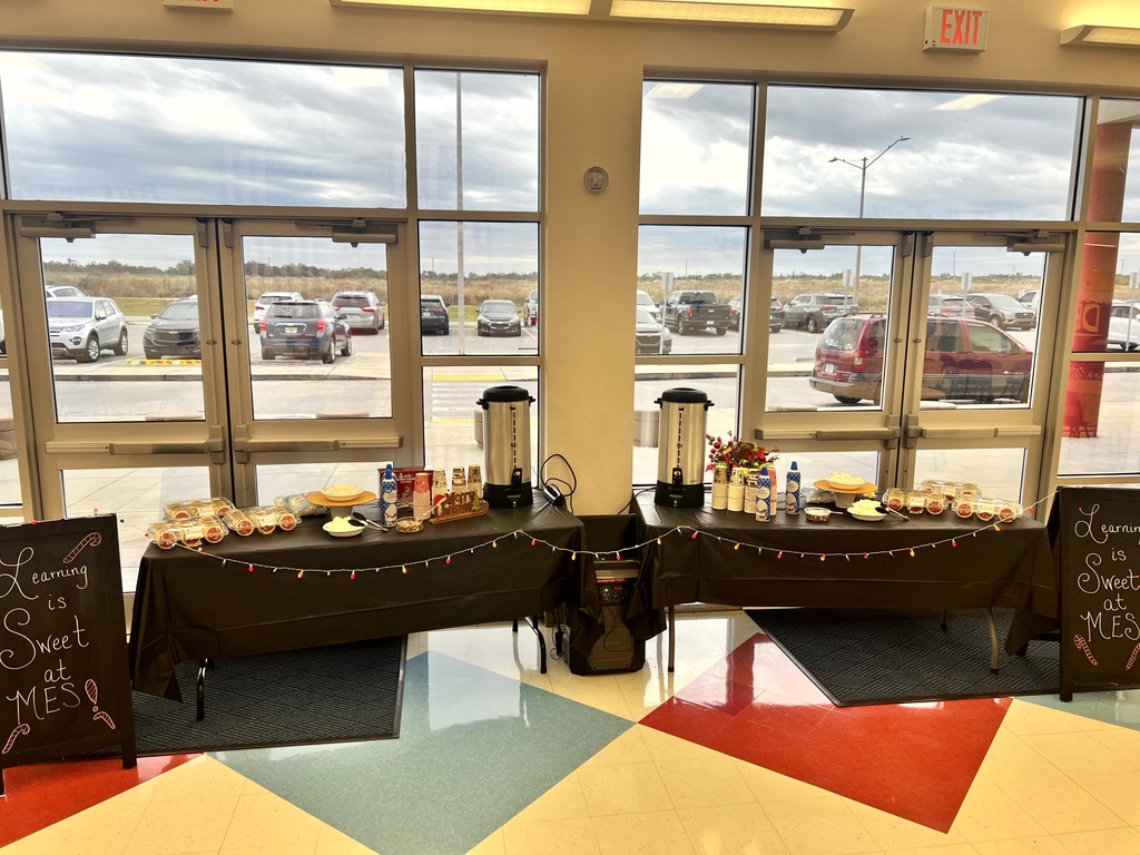 Tables all set for Christmas Lunch at MES