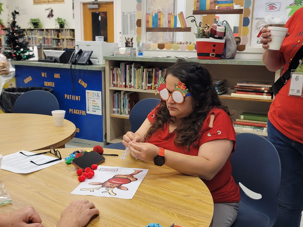 AES Staff having a nice time at the Staff Christmas party.