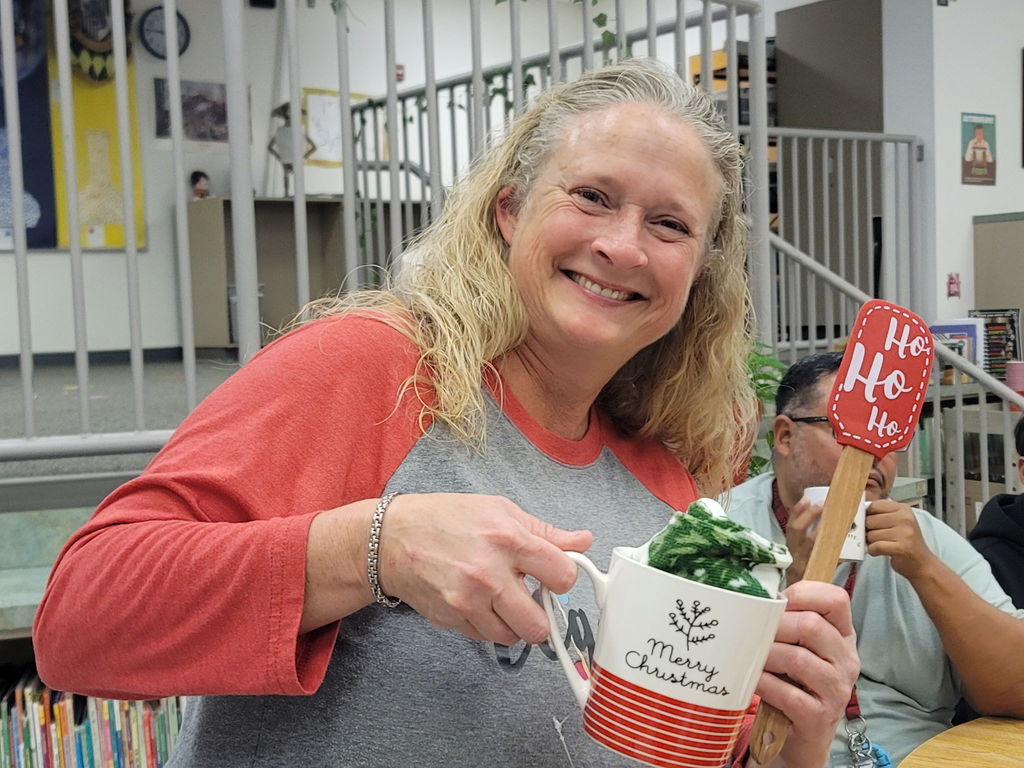 AES Staff having a nice time at the Staff Christmas party.