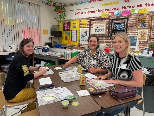 PTO finishing their tiles