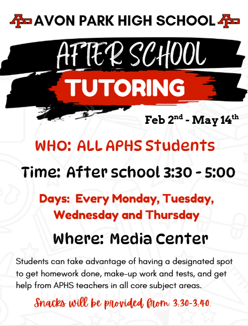 Tutoring has begun! Poster with all relevant information contained in a single page.