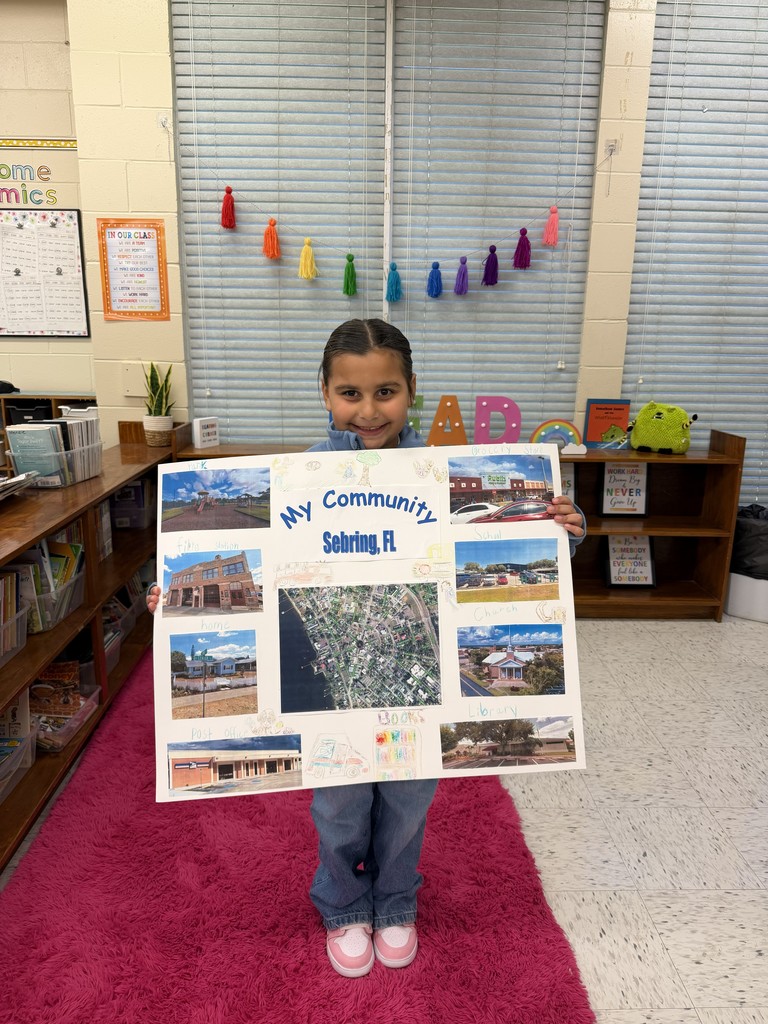 Students displaying their community projects.