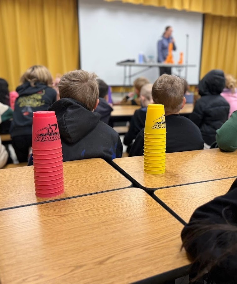Cup stacking with K 1 2 grade students