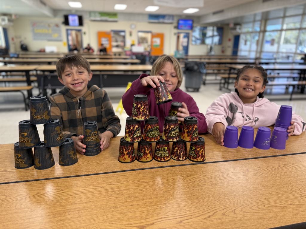 Cup stacking with K 1 2 grade students