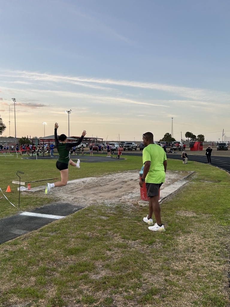 Student in field event.