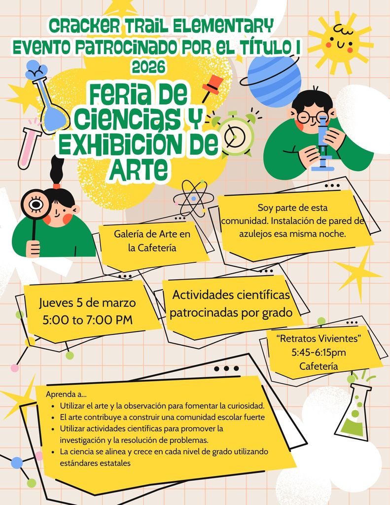 Flyer Noche de Ciencia y Arte, toda la información está en el cuerpo del mensaje.