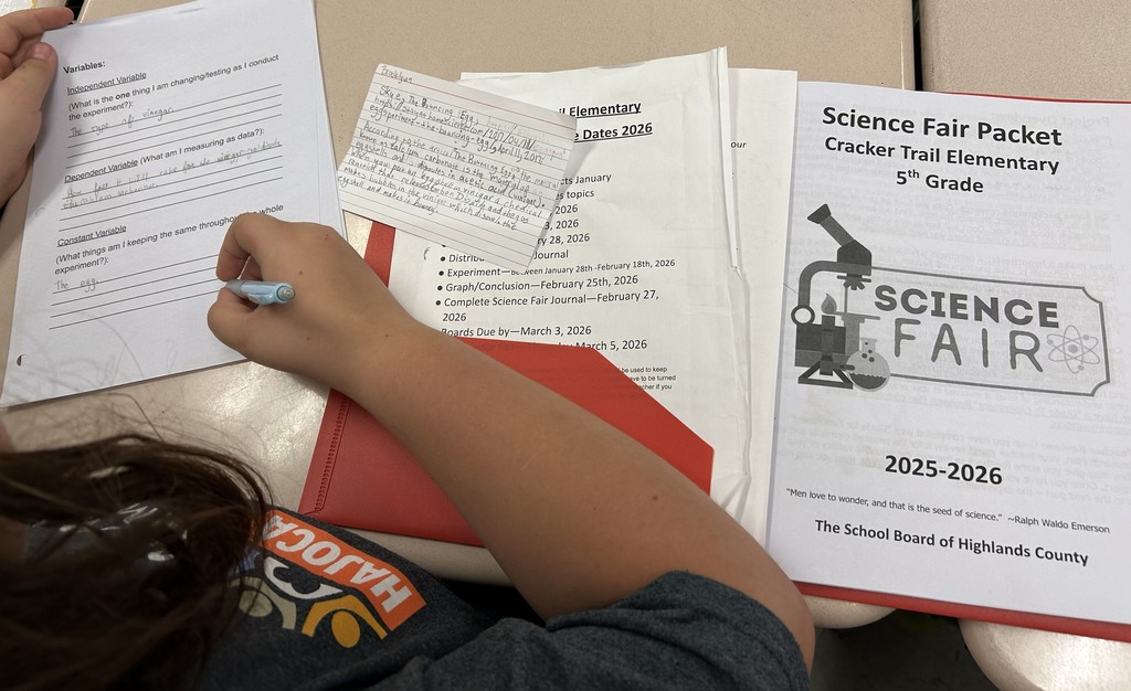 Students from Mrs. Lindley's Class work on their science fair projects.