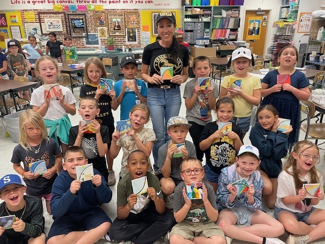 Mrs. Byrd's class display their tiles.