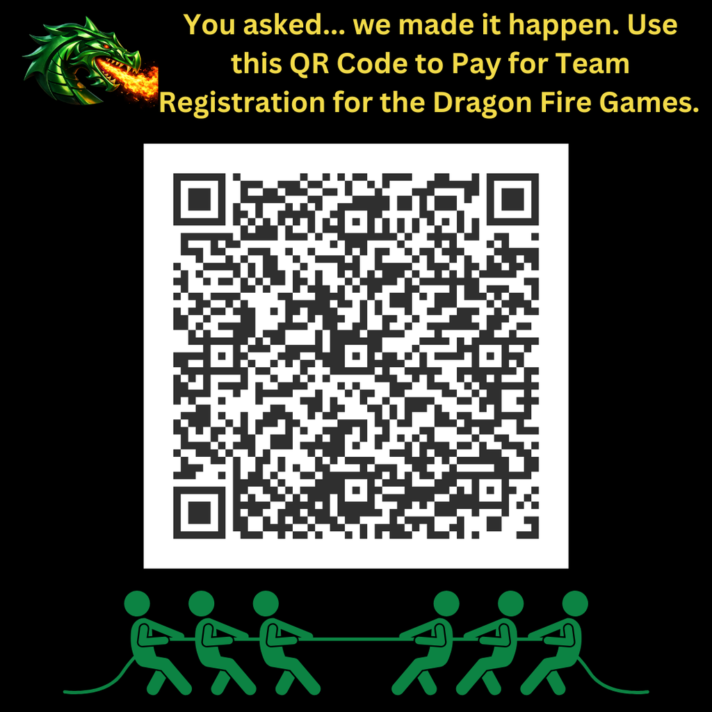 QR Code to sign up for Teams for Dragon Fire Games