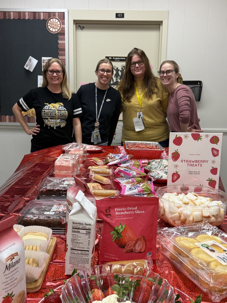 1st Grade Team hosted Strawberry Day with sweet treats for our staff