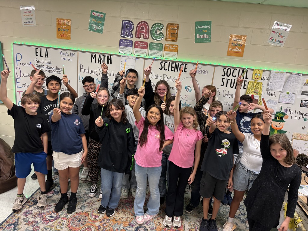 During science block, Mrs. Cook’s 5th graders spent time investigating and illustrating how electricity flows through a closed circuit (a complete loop) by creating their own popsicle stick flashlights!