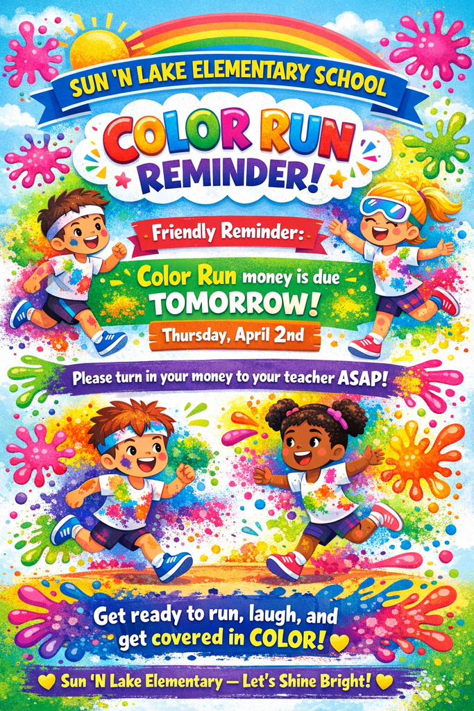 Colorful image of children running with colors spalshing all over them. All information on flyer is posted above.