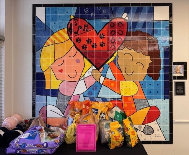 Items donated for Paws for Patsy and Patsy's Tile Wall