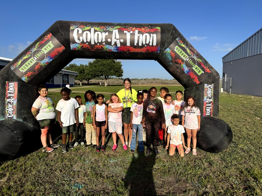 MES Student and staff after Color Run fun. 