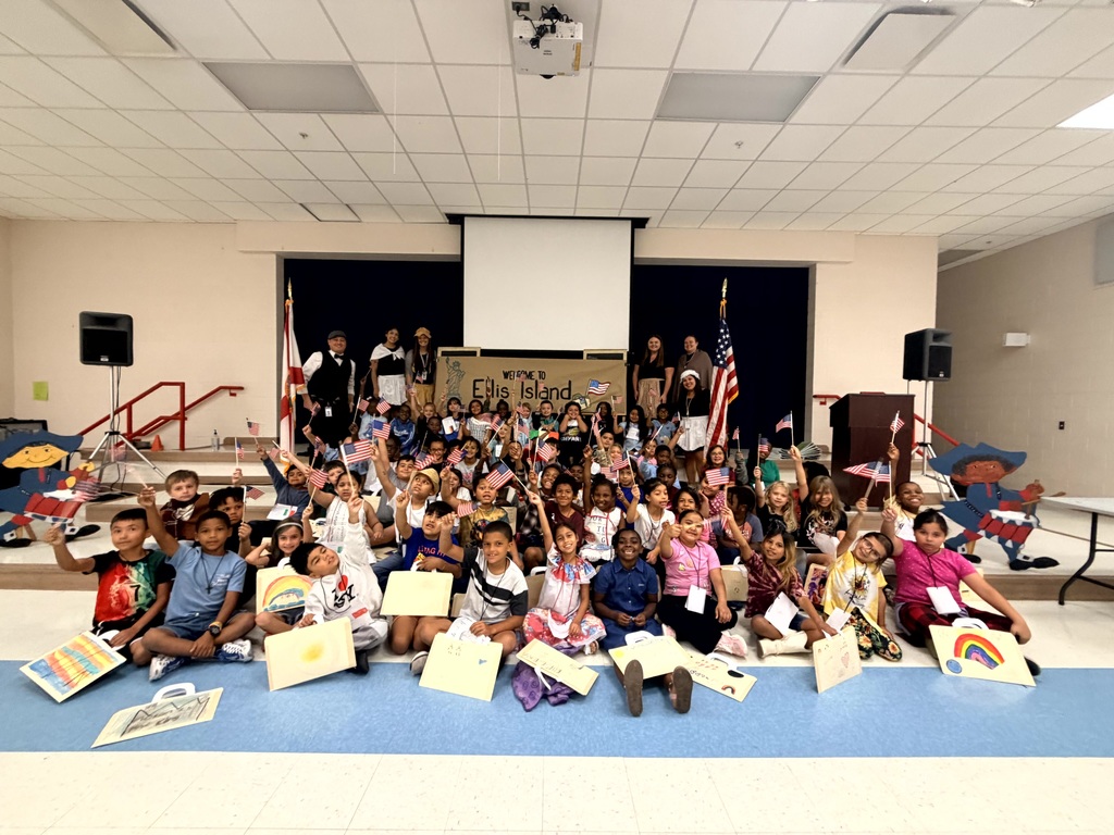 MES 2nd graders during their Immigration Simulation to Ellis Island. 