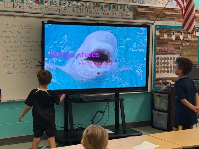 Mrs. Carter's class presents on habitats.