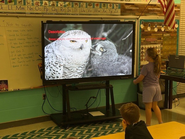Mrs. Carter's class presents on habitats.
