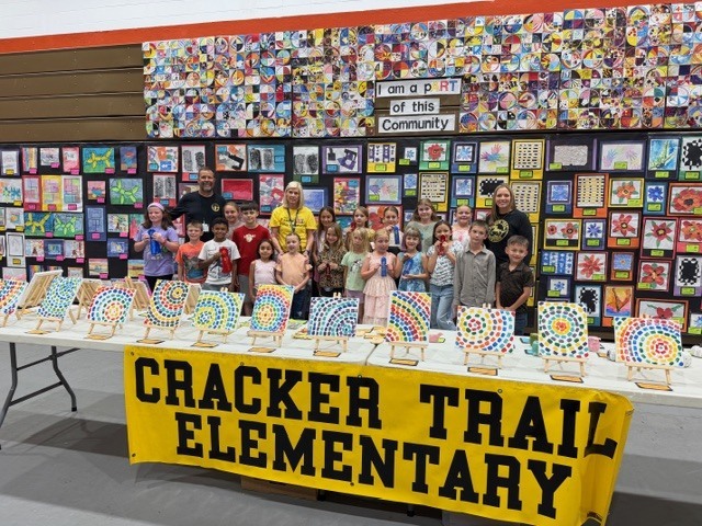 CTE students and families visit the School Board of Highlands County Art Show at SFSC. 