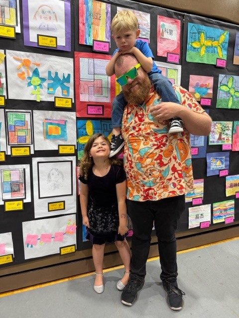 CTE students and families visit the School Board of Highlands County Art Show at SFSC. 