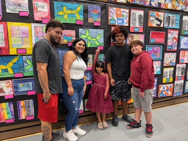 CTE students and families visit the School Board of Highlands County Art Show at SFSC. 
