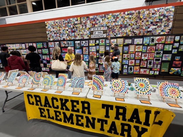 CTE students and families visit the School Board of Highlands County Art Show at SFSC. 