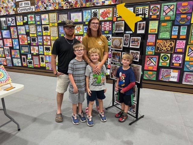 CTE students and families visit the School Board of Highlands County Art Show at SFSC. 