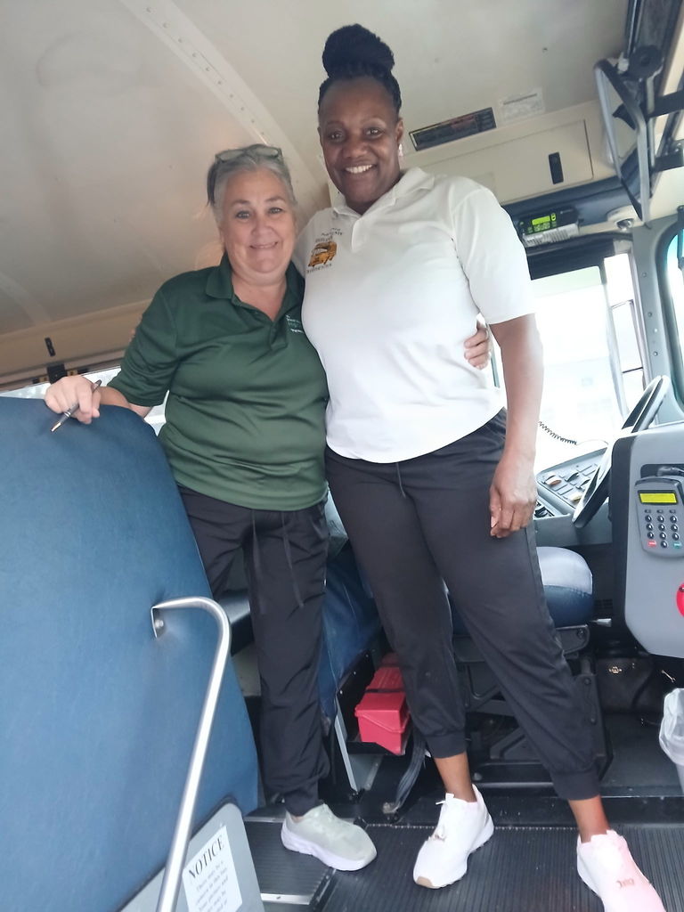 AES Bus driver with goodie bag for Bus Driver Appreciation day 2026.