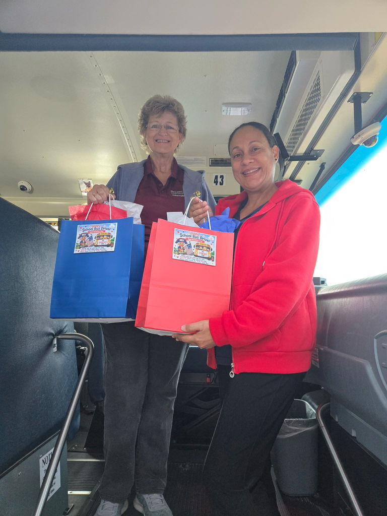 MES Bus Driver Appreciation Day with a bag of goodies. 