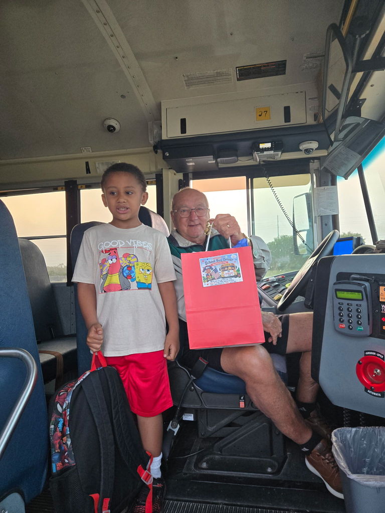 MES Bus Driver Appreciation Day with a bag of goodies. 