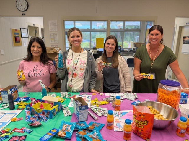 5th grade provided the staff with a time warp of snacks and candy!!