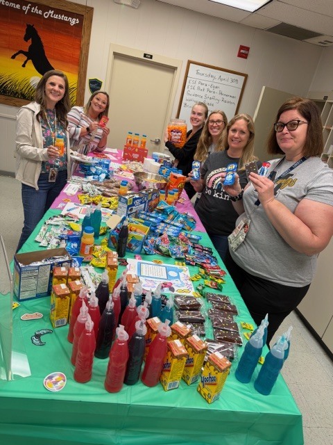 5th grade provided the staff with a time warp of snacks and candy!!