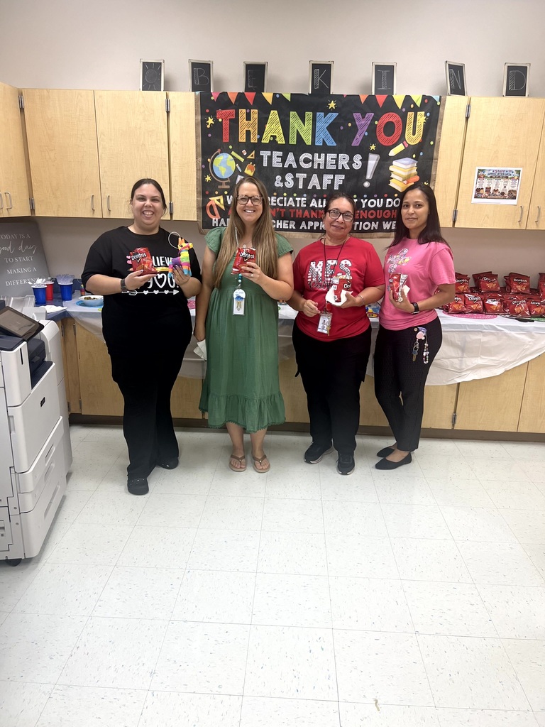 MES Staff for Staff Appreciation Week getting Walking tacos on Cinco de Mayo.