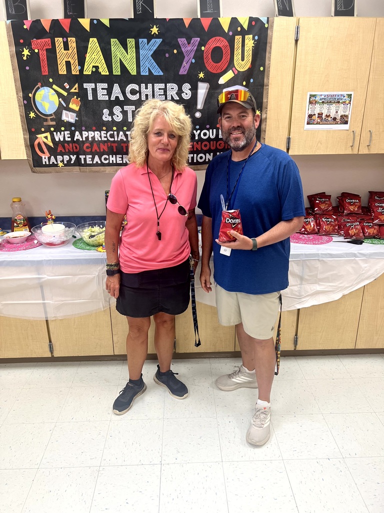 MES Staff for Staff Appreciation Week getting Walking tacos on Cinco de Mayo.