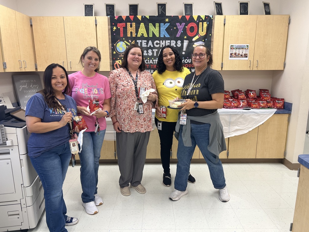 MES Staff for Staff Appreciation Week getting Walking tacos on Cinco de Mayo.