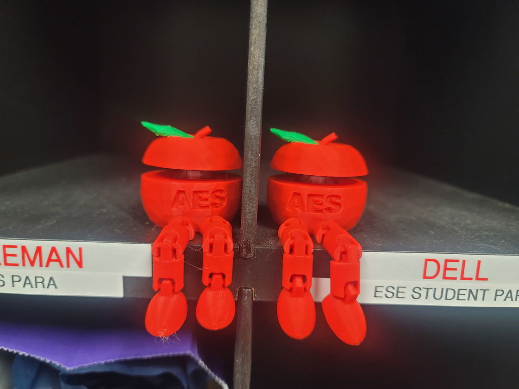 The AES apple 3d printed for staff. 