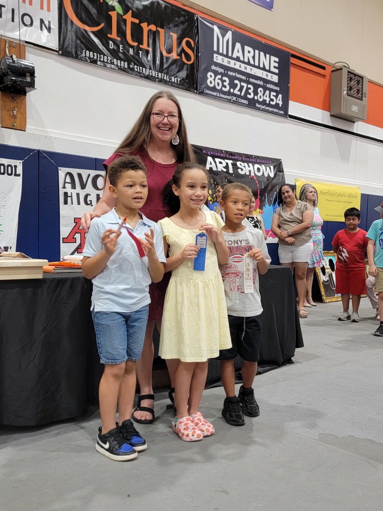 MES students and Art Teacher Mrs. Sutermeister at the District Art Show for awards and showcase of all of the MES Artwork.