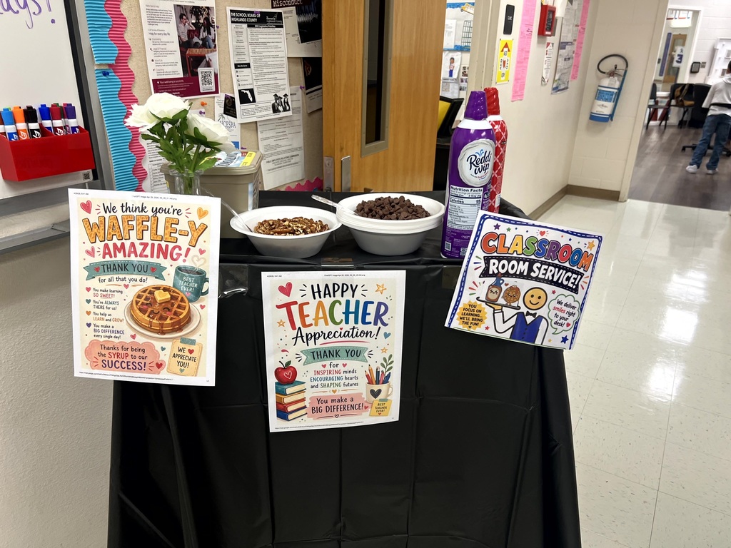 Waffle cart for Staff appreciation week - Classroom Room Service - delivery of waffle, juice and toppings.