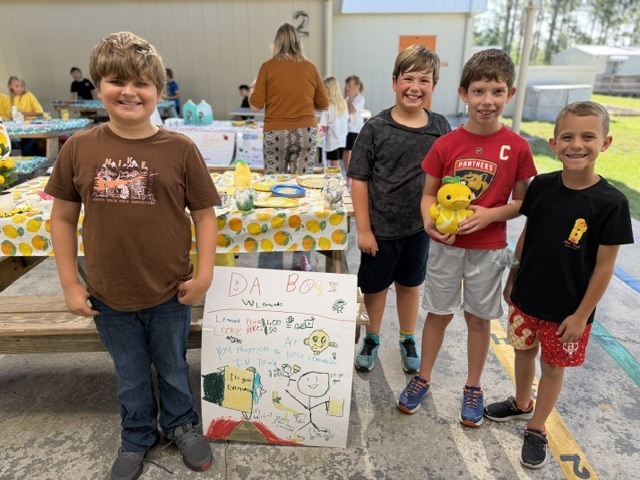 Mrs. Jones’ 3rd grade class recently finished reading The Lemonade War and brought the story to life by creating their very own lemonade stands! Students worked hard designing creative displays, developing presentations, and serving up delicious lemonade for staff and visitors to enjoy.