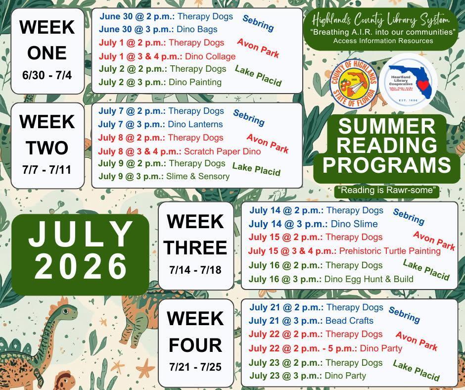 July 2026 Stella Schedule of Events