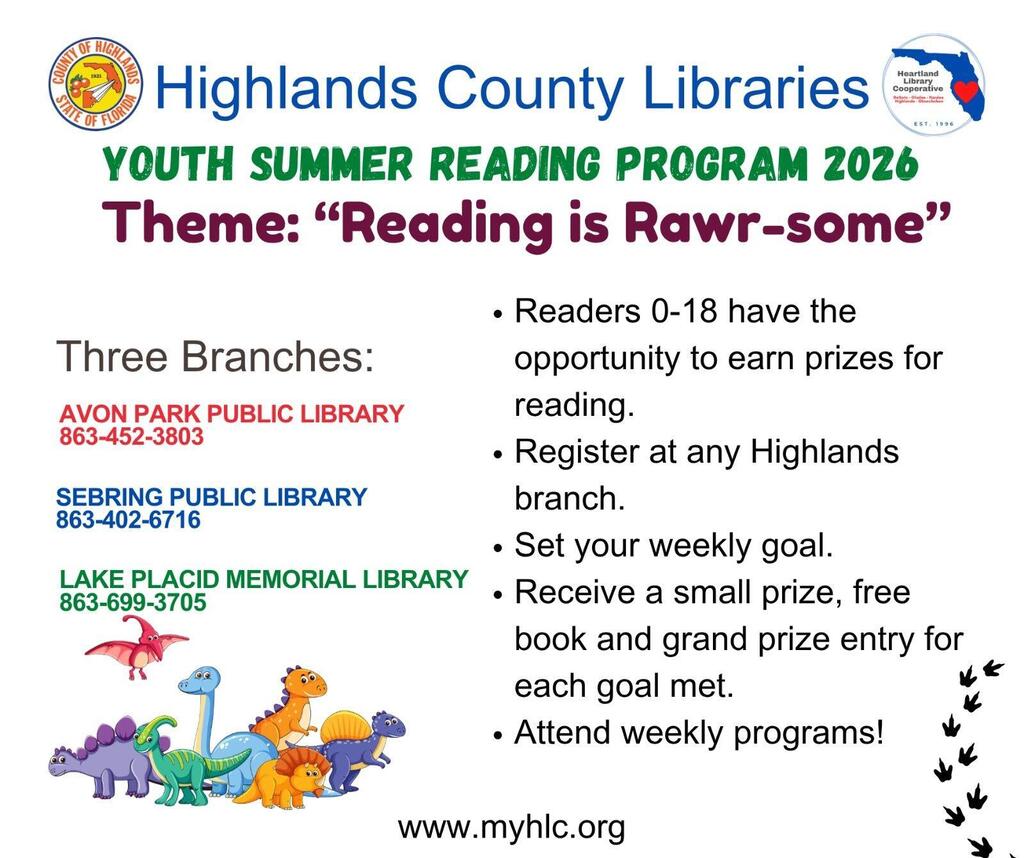 Highlands library summer program info page. 