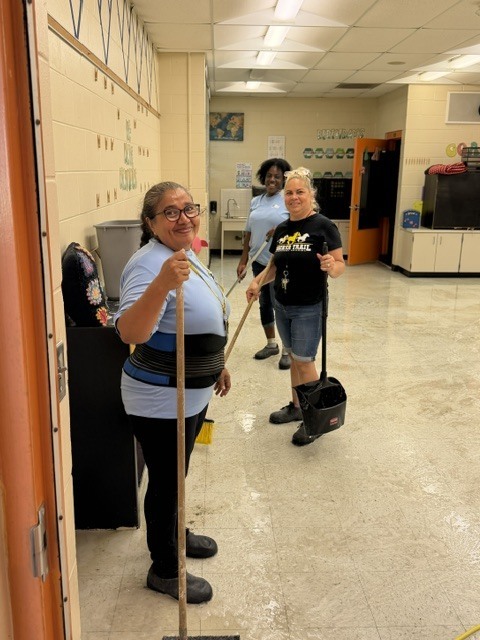 A huge thank you to Ms. Sonia, our fabulous Plant Manager, and her dedicated HES crew for all of their hard work this summer. From moving everything out of classrooms to stripping floors, deep cleaning, and applying fresh wax, they are working tirelessly to make sure our campus is clean, safe, and shining for the 2026-2027 school year.