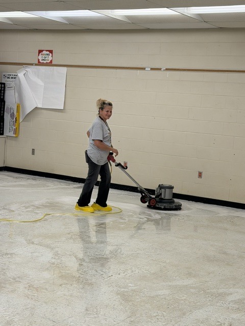 A huge thank you to Ms. Sonia, our fabulous Plant Manager, and her dedicated HES crew for all of their hard work this summer. From moving everything out of classrooms to stripping floors, deep cleaning, and applying fresh wax, they are working tirelessly to make sure our campus is clean, safe, and shining for the 2026-2027 school year.
