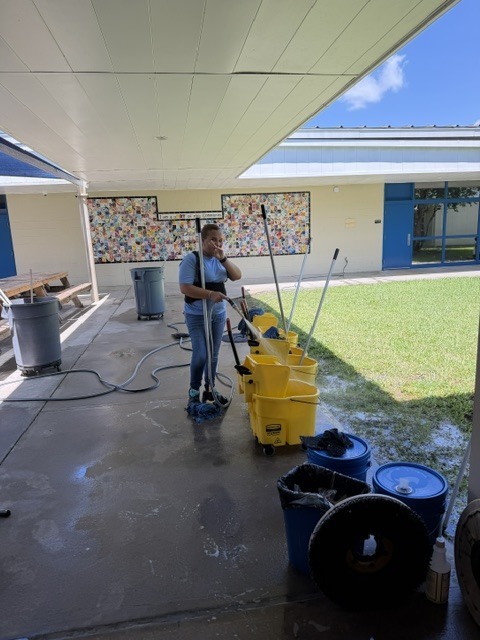 A huge thank you to Ms. Sonia, our fabulous Plant Manager, and her dedicated HES crew for all of their hard work this summer. From moving everything out of classrooms to stripping floors, deep cleaning, and applying fresh wax, they are working tirelessly to make sure our campus is clean, safe, and shining for the 2026-2027 school year.