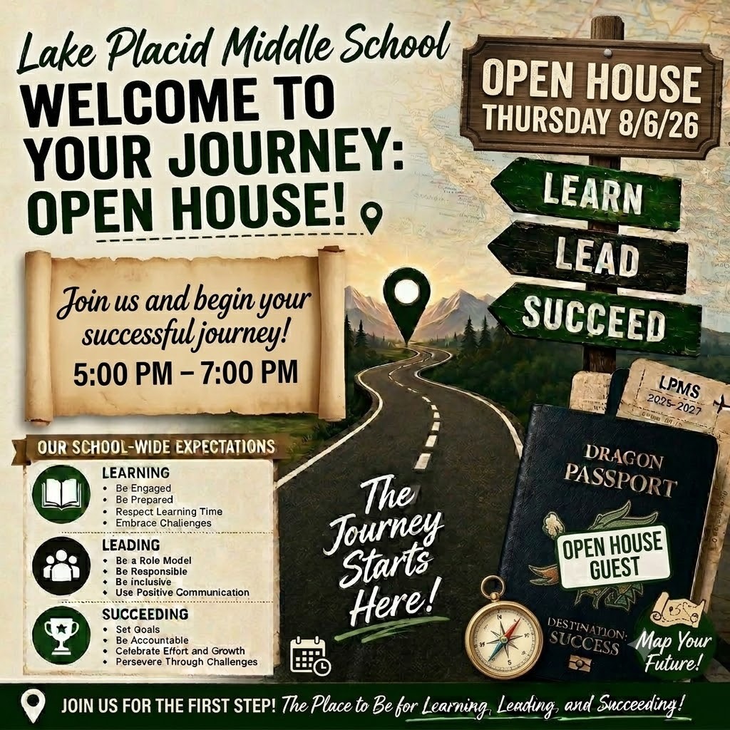 The image maintains a "journey" and "adventure" theme, featuring an antique map background, a winding road, and travel-related items.