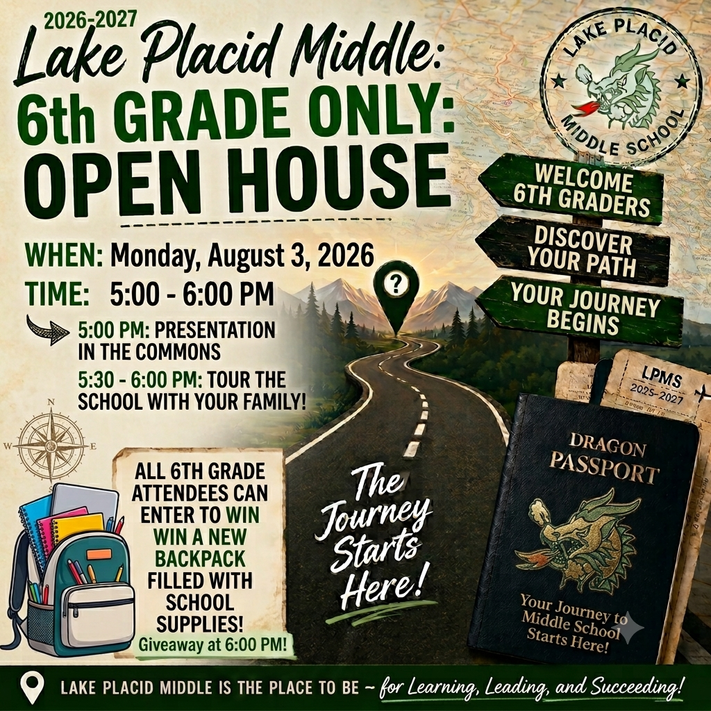 LPM 6th Grade Open House Image: Monday 8/3/26 from 5:00 to 6:00 PM