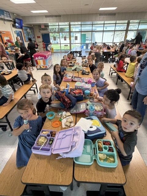 Our PreK classes are enjoying lunchtime in our cafeteria! Our Mini-Mustangs are getting into the flow of eating lunch in the cafeteria and learning all those important routines along the way. 💙